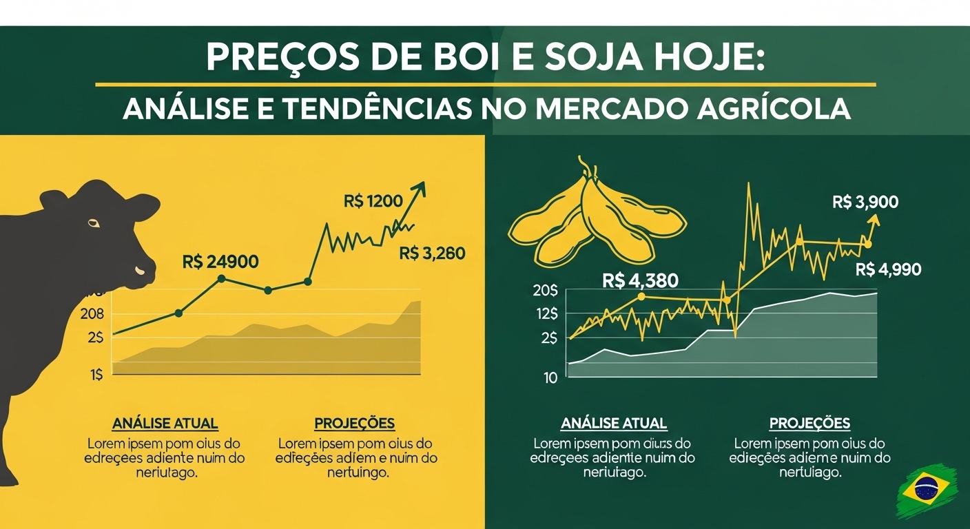Gráfico comparativo dos preços de boi e soja no mercado agrícola