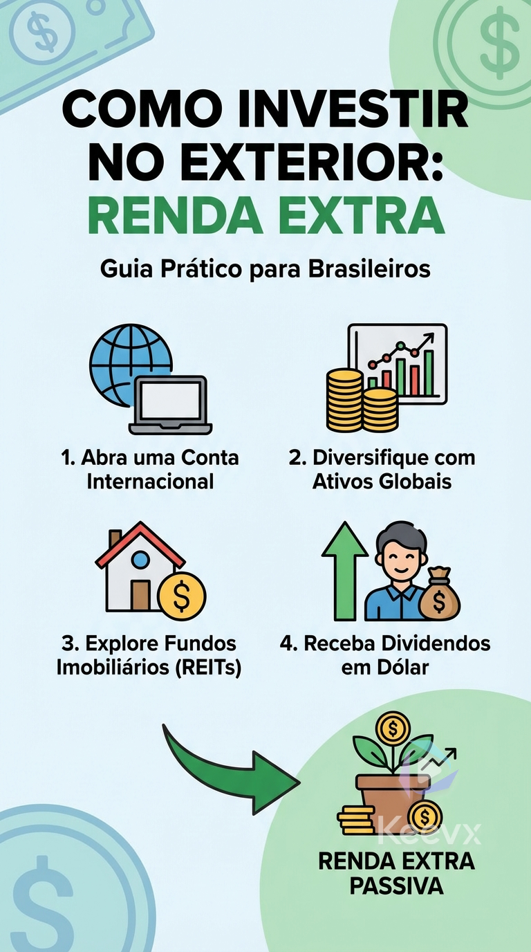 Como investir no exterior: renda extra. Guia prático para brasileiros.