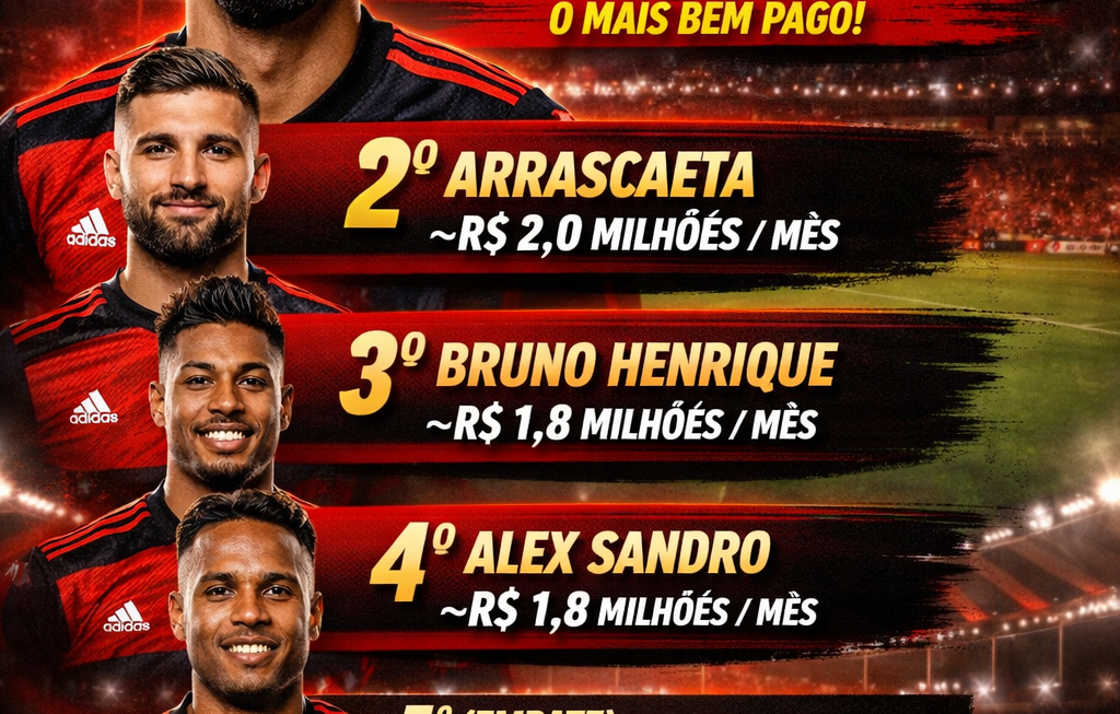 Os 5 Maiores Salários do Flamengo em 2026 — Ranking Surpreendente